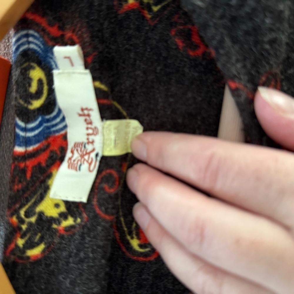 Y2K Aryeh Multicolor Striped Geometric Zip Front Long Sleeve Sweater Dress L - Picture 10 of 12